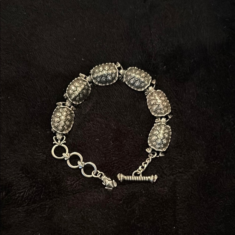 Silver Turtle Charm Bracelet